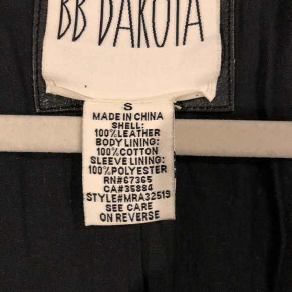 BB Dakota Black Leather Jacket - Small - Picture 8 of 8